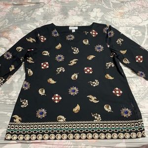 Charter club jewel design quarter sleeve blouse